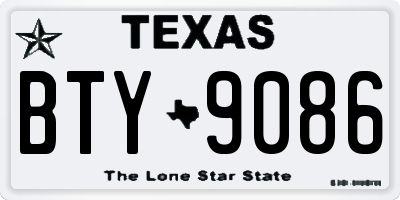 TX license plate BTY9086