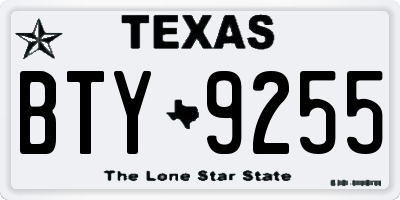 TX license plate BTY9255