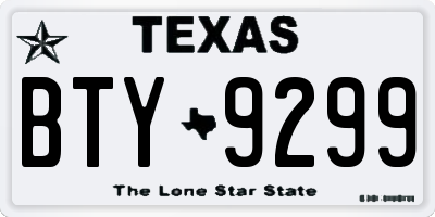 TX license plate BTY9299