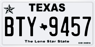 TX license plate BTY9457