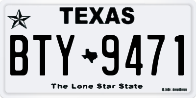 TX license plate BTY9471