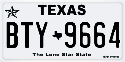 TX license plate BTY9664