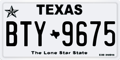 TX license plate BTY9675
