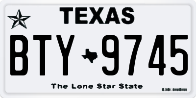 TX license plate BTY9745