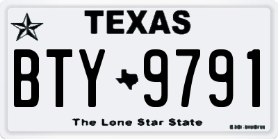 TX license plate BTY9791