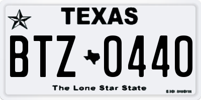 TX license plate BTZ0440