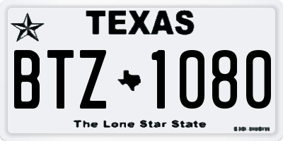 TX license plate BTZ1080