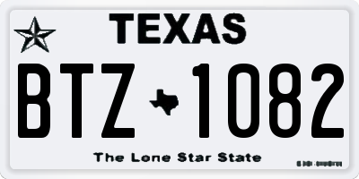 TX license plate BTZ1082