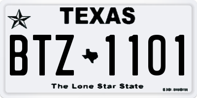 TX license plate BTZ1101