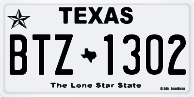 TX license plate BTZ1302