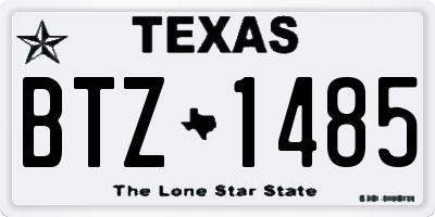 TX license plate BTZ1485