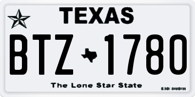 TX license plate BTZ1780