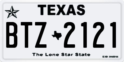 TX license plate BTZ2121