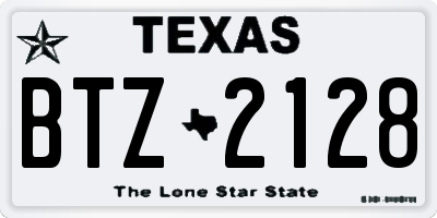 TX license plate BTZ2128