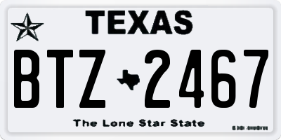 TX license plate BTZ2467