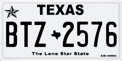 TX license plate BTZ2576