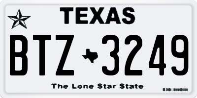 TX license plate BTZ3249