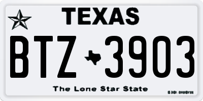 TX license plate BTZ3903