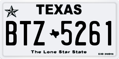 TX license plate BTZ5261