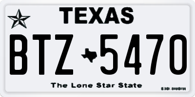 TX license plate BTZ5470