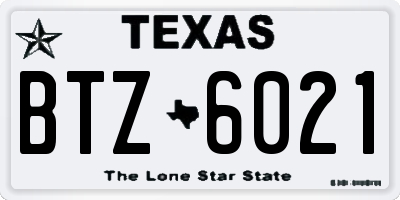 TX license plate BTZ6021