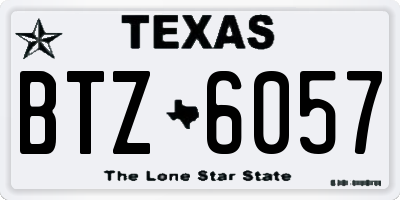 TX license plate BTZ6057