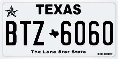 TX license plate BTZ6060