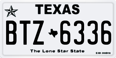 TX license plate BTZ6336
