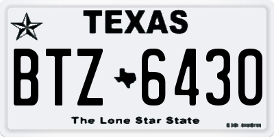 TX license plate BTZ6430