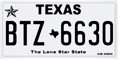 TX license plate BTZ6630