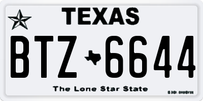 TX license plate BTZ6644