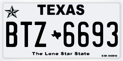 TX license plate BTZ6693
