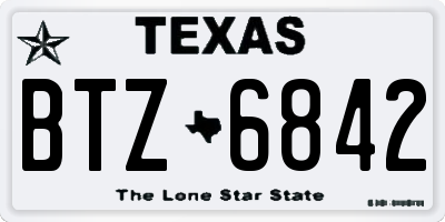 TX license plate BTZ6842