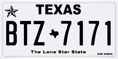 TX license plate BTZ7171