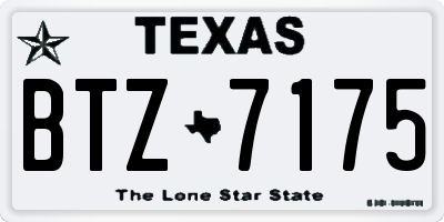 TX license plate BTZ7175
