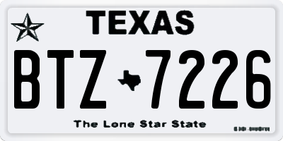 TX license plate BTZ7226