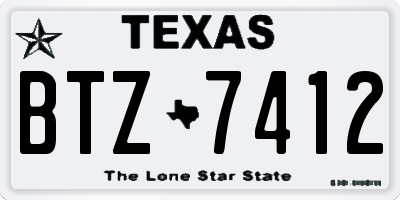 TX license plate BTZ7412