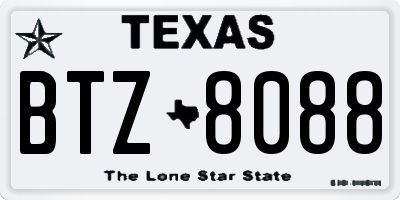 TX license plate BTZ8088