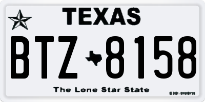 TX license plate BTZ8158