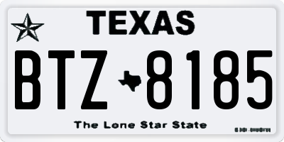 TX license plate BTZ8185