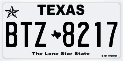 TX license plate BTZ8217