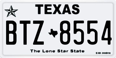 TX license plate BTZ8554