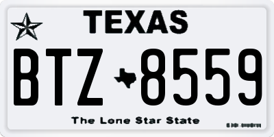 TX license plate BTZ8559
