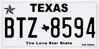 TX license plate BTZ8594
