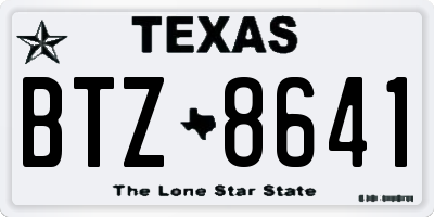TX license plate BTZ8641