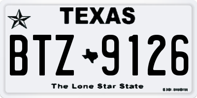 TX license plate BTZ9126