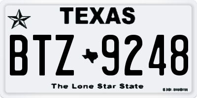 TX license plate BTZ9248