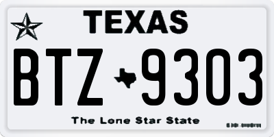 TX license plate BTZ9303