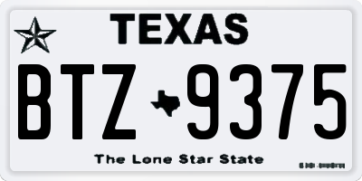 TX license plate BTZ9375