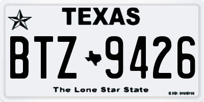 TX license plate BTZ9426